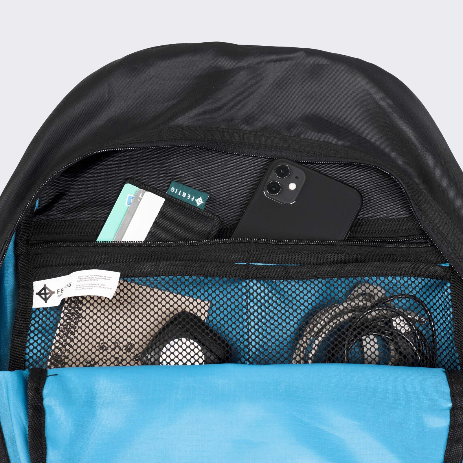 Fertig - Kodama Black Backpack - Tas Backpack Hitam Pria Kompartemen Luas Muat Laptop Free Raincoat - Image 9